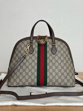 Gucci GG Supreme Ophidia Dome Satchel Bag